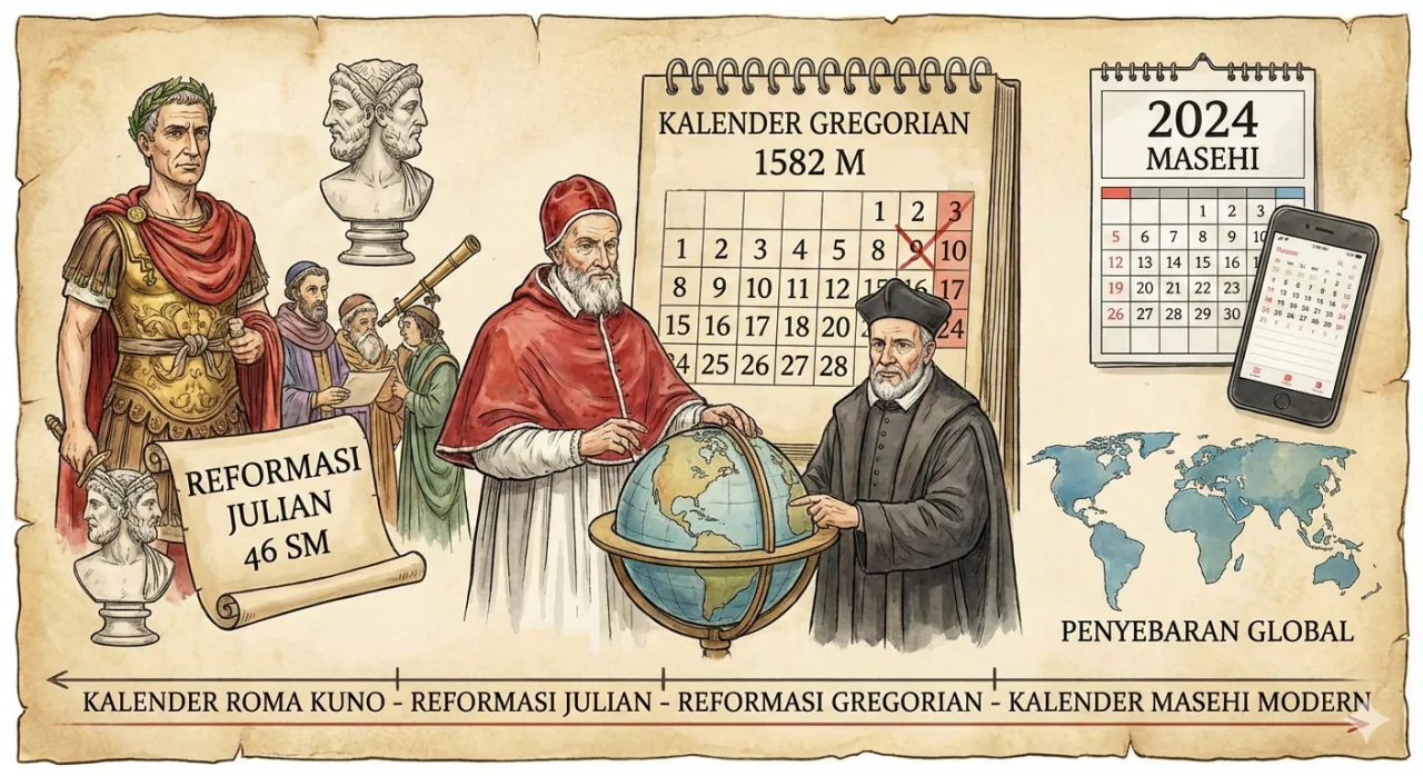 Sejarah Kalender Masehi: 7 Fakta Penting, Asal-Usul, dan Alasan Dunia Memakainya Hingga Sekarang