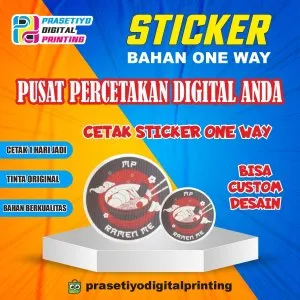 Cetak Sticker Kaca One Way Indoor Custom