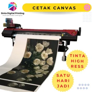 Cetak Lukisan Print Foto Bahan Canvas Meteran Custom Desain & Ukuran
