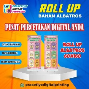 Cetak Roll up Banner Albatros Size 60x160 Bisa Custom Desain