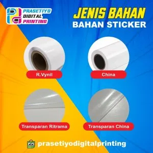 Cetak Sticker Bahan R.Vinyl Meteran + Laminasi