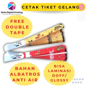 Tiket Gelang Event / Konser / Wahana Albatros Custom Desain dan Ukuran