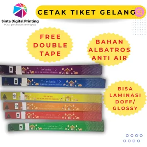 Tiket Gelang Event / Konser / Wahana Albatros Custom Desain dan Ukuran
