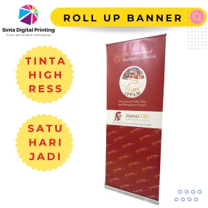 Paket Roll Up Banner Bahan Albatros dan Flexy