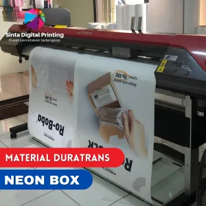 Cetak Sticker Neon Box Indoor Duratrans