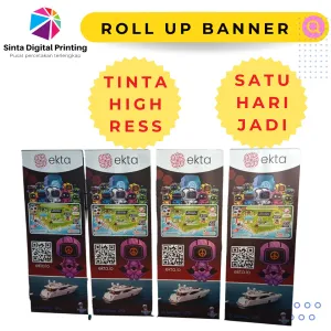Roll Up Banner Bahan Flexy 85 x 200 cm