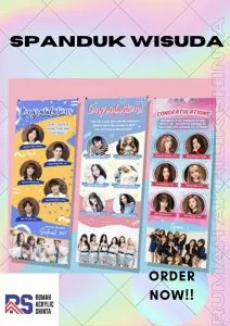 Cetak X Banner Wisuda Uk 60x160 | Custom desain