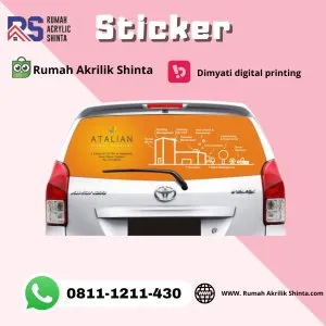 Cetak sticker one way mobil - Custom size dan Custom Desain
