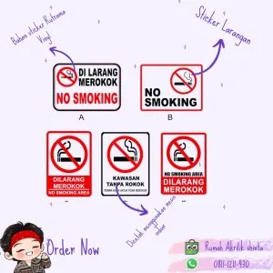 Cetak Stiker Larangan Bahan Ritra vynil | Custom Desain dan Ukuran