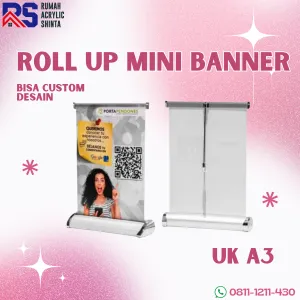 Cetak Roll Up Banner Mini Uk A3 | Custom Desain