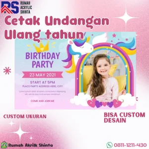 Kartu Undangan Ulang Tahun Anak Custom