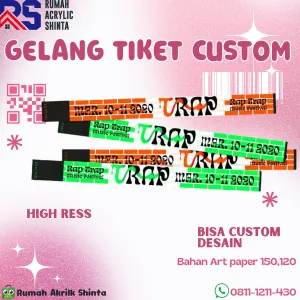 Cetak Wristband konset/wahana cetak tiket gelang event