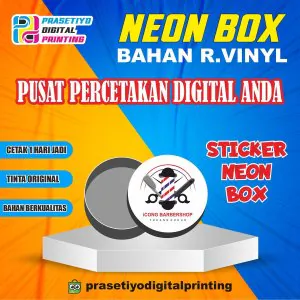 Cetak Sticker Neon Box Meteran Bisa Custom Desain Dan Ukuran